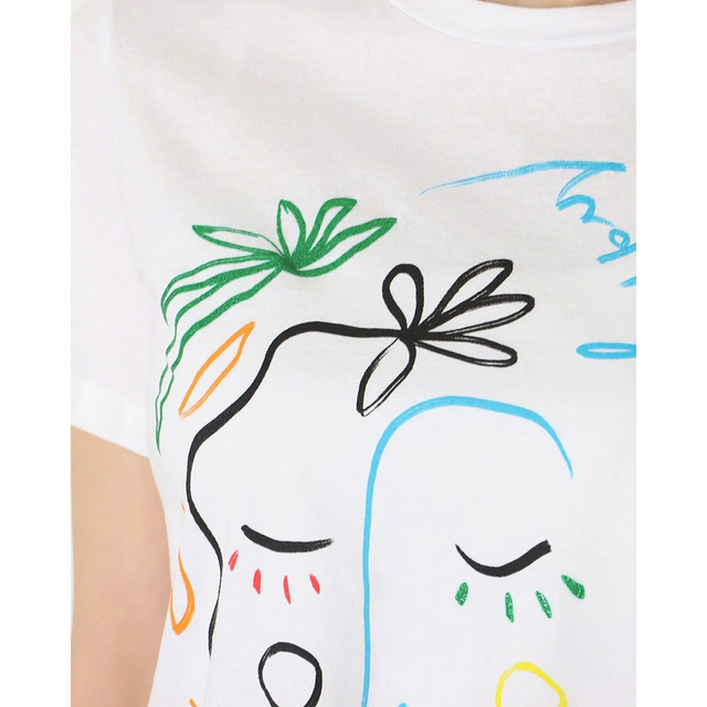 DESIGUAL(デシグアル)の新品✨タグ付き♪デシグアル　華やかなアーティスティック柄Tシャツ レディースのトップス(Tシャツ(半袖/袖なし))の商品写真