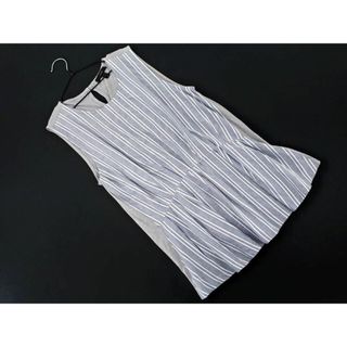 ジェイクルー(J.Crew)のJ.CREW ジェイクルー 切替 ストライプ ノースリーブ カットソー sizeS/青ｘグレー ■◆ レディース(カットソー(半袖/袖なし))