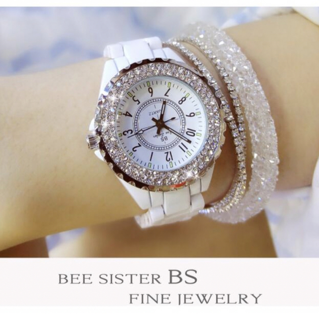 BS Bee Sister 白 腕時計 レディースのファッション小物(腕時計)の商品写真