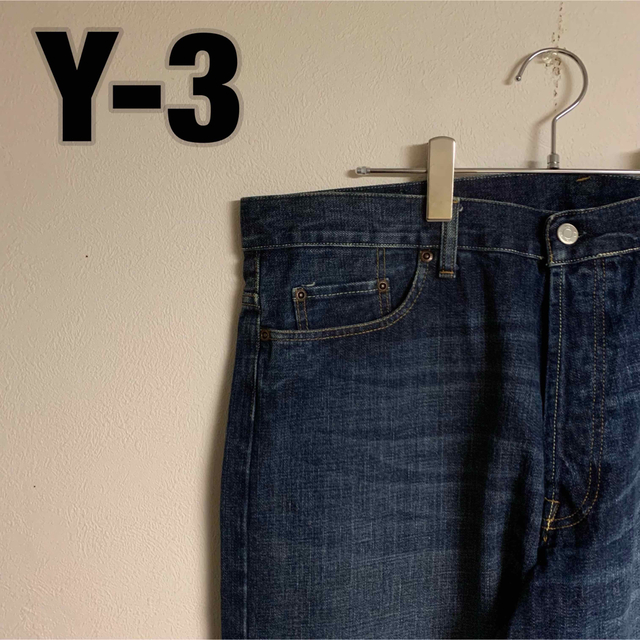 【美品】Y-3 ワイスリー　ビッグザイズ　デニム　パンツ　ロゴ　刺繍　デザイン