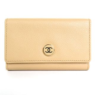 シャネル CHANEL キーケース ココボタン レザー ベージュ レディース 送料無料 55071f