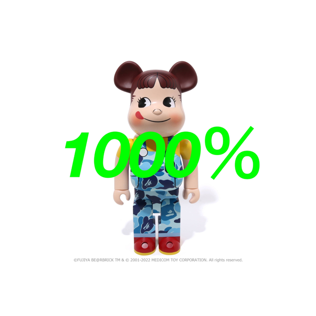 BE@RBRICK BAPE(R) × ペコちゃん 1000% ブルー　青フィギュア