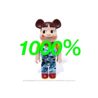 ベアブリック(BE@RBRICK)のBE@RBRICK BAPE(R) × ペコちゃん 1000% ブルー　青(フィギュア)