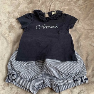 アルマーニ ジュニア(ARMANI JUNIOR)のARMANI アルマーニのTシャツとトッカのパンツのセット　80(Ｔシャツ)
