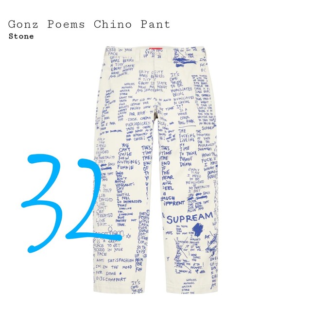 Supreme Gonz Poems Chino Pantデニム/ジーンズ