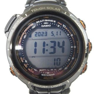 カシオ(CASIO)のカシオ 美品 プロトレック マナスル 腕時計 電波ソーラー 黒 ■SM1(腕時計)