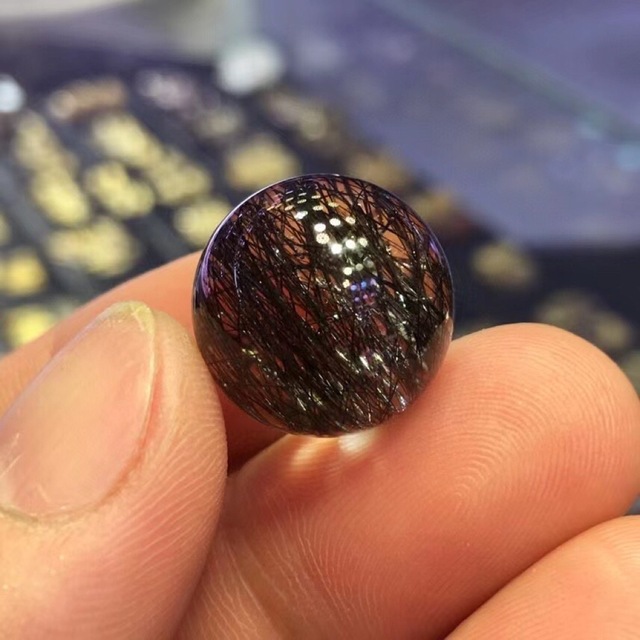 ⭐︎【天然】ブラックルチルクォーツ 丸玉 16.4mm-eastgate.mk