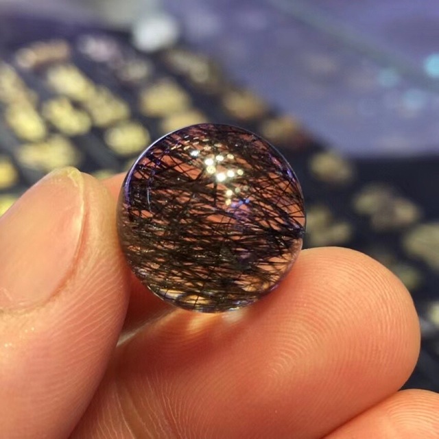 ⭐︎【天然】ブラックルチルクォーツ 丸玉 16.4mm-eastgate.mk