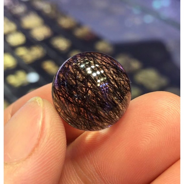 ⭐︎【天然】ブラックルチルクォーツ 丸玉 16.4mm-eastgate.mk