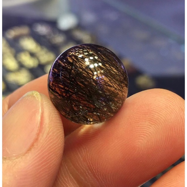 ⭐︎【天然】ブラックルチルクォーツ 丸玉 16.4mm-eastgate.mk
