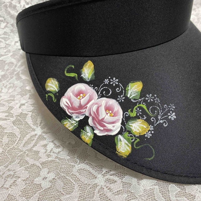 LOVE  ROSE薔薇　シンプル　サンバイザー　D 黒 レディースの帽子(その他)の商品写真