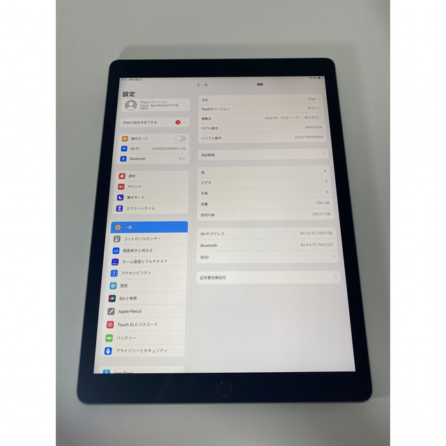 iPad pro 12.9 第2世代 256GB グレー Wi-Fi