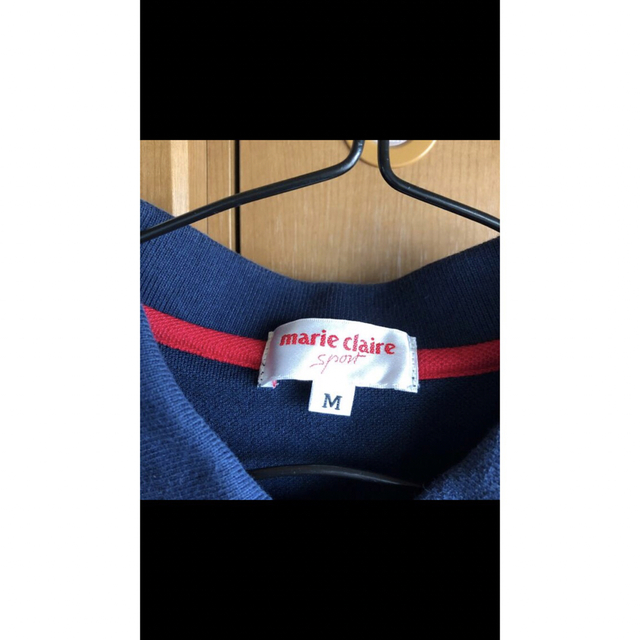 Marie Claire(マリクレール)の最終価格　マリクレール　トリコロールカラー　ゴルフ　ポロシャツ スポーツ/アウトドアのゴルフ(ウエア)の商品写真
