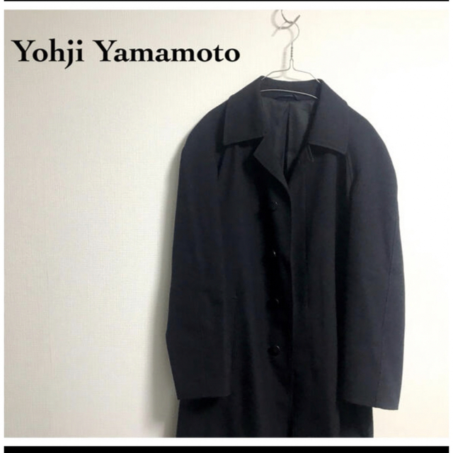 Yohji Yamamoto(ヨウジヤマモト)のYohji Yamamoto A.A.R ステンカラー ウール コート モード メンズのジャケット/アウター(ステンカラーコート)の商品写真