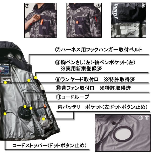 ブランドのギフト 長袖ブルゾンセット 色60 空調服 バートル【AC360 黒