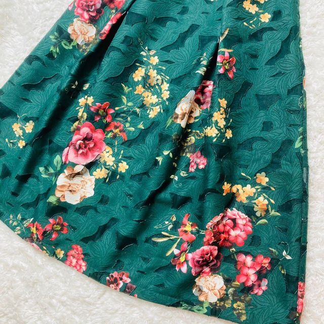 Rose Tiara - 【美品】Rose Tiara JEWEL ワンピース グリーン カット
