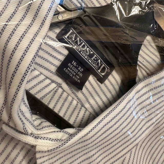 LANDS’END(ランズエンド)のLands' End SHIRT ロングスリーブ16-32ブルー ストライプBD メンズのトップス(シャツ)の商品写真