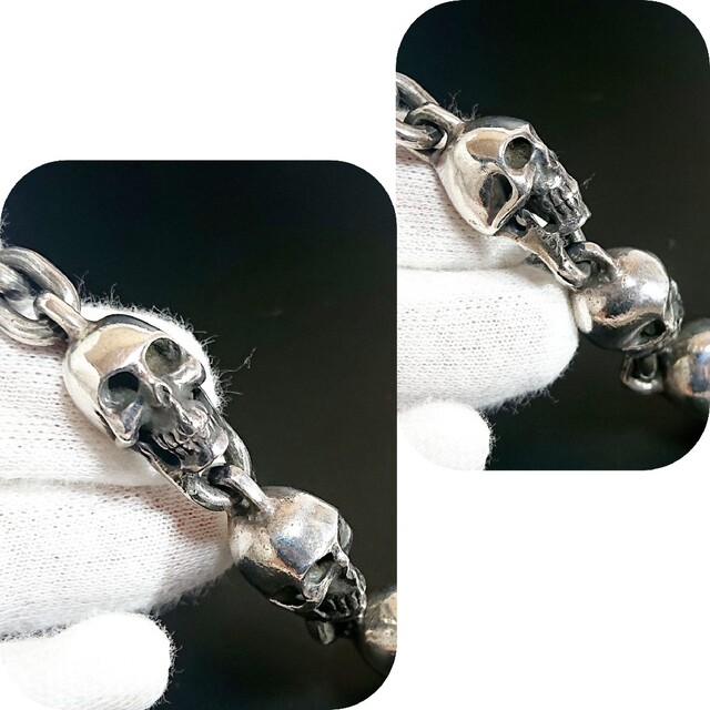4431 SILVER925 スカルチェーンブレスレット シルバー ドクロ 4431 SILVER925 スカルチェーンブレスレット シルバー ドクロ