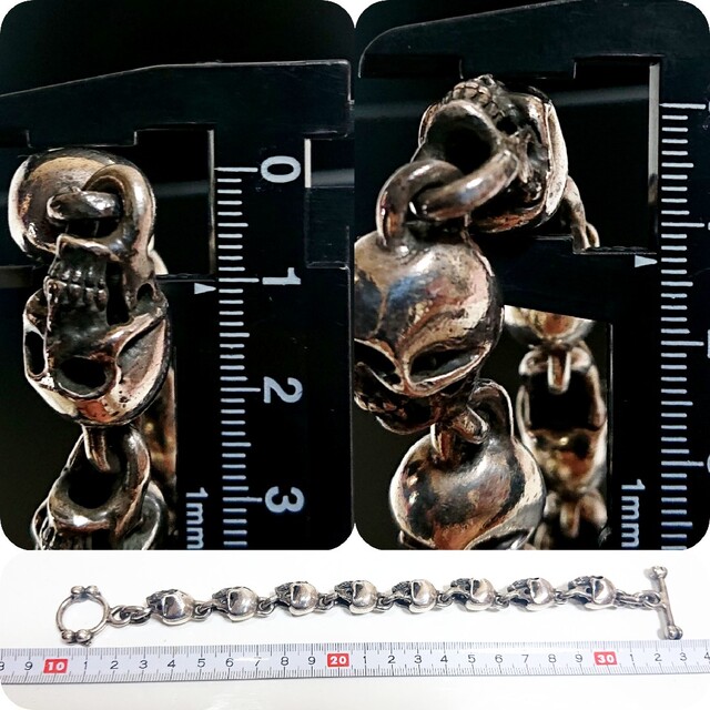 4431 SILVER925 スカルチェーンブレスレット シルバー ドクロ 4431 SILVER925 スカルチェーンブレスレット シルバー ドクロ