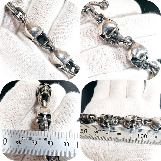 4431 SILVER925 スカルチェーンブレスレット シルバー ドクロ 4431 SILVER925 スカルチェーンブレスレット シルバー ドクロ