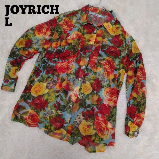 JOYRICH(ジョイリッチ)のJOYRICH シースルーブラウス シャツ L 花柄 レディースのトップス(シャツ/ブラウス(長袖/七分))の商品写真