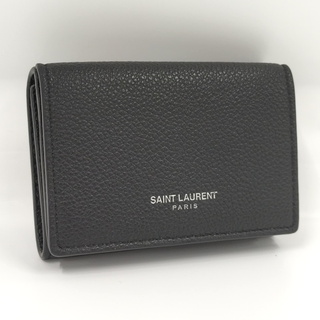 サンローラン(Saint Laurent)のSAINT LAURENT タイニー ウォレット 三つ折り財布 レザー ブラック(財布)