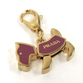 プラダ(PRADA)のPRADA ドッグモチーフ キーホルダー メッキ ゴールド 1AJB10(キーケース)