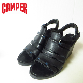 カンペール(CAMPER)の美品 CAMPER カンペール 厚底 レザー サンダル 37 約24㎝(サンダル)