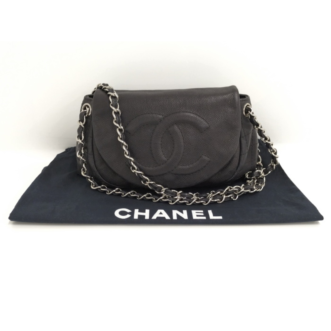 ★CHANEL★正規品ハーフムーンソフトキャビアスキンチェーンショルダーバッグ