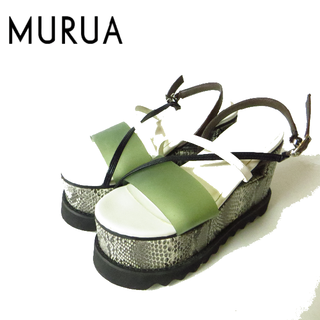 ムルーア(MURUA)の美品 MURUA ムルーア オープンウェッジサンダル 35 約22.5㎝(サンダル)