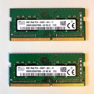 SK hynix SO-DIMM DDR4-2400 8GB 2枚 合計16GB(PCパーツ)