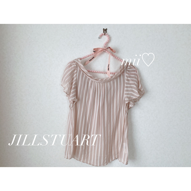 JILLSTUART(ジルスチュアート)のJILLSTUASTストライプリボンブラウス レディースのトップス(シャツ/ブラウス(半袖/袖なし))の商品写真