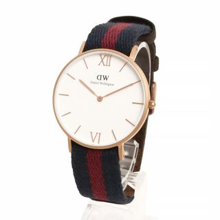 ダニエルウェリントン(Daniel Wellington)のダニエルウェリントン グレース ロンドン 腕時計 クオーツ ステンレススチール ナイロン レザー ホワイト マットゴールド レッド ネイビー 白 0551DW Daniel Wellington（新品・未使用品）(腕時計(アナログ))