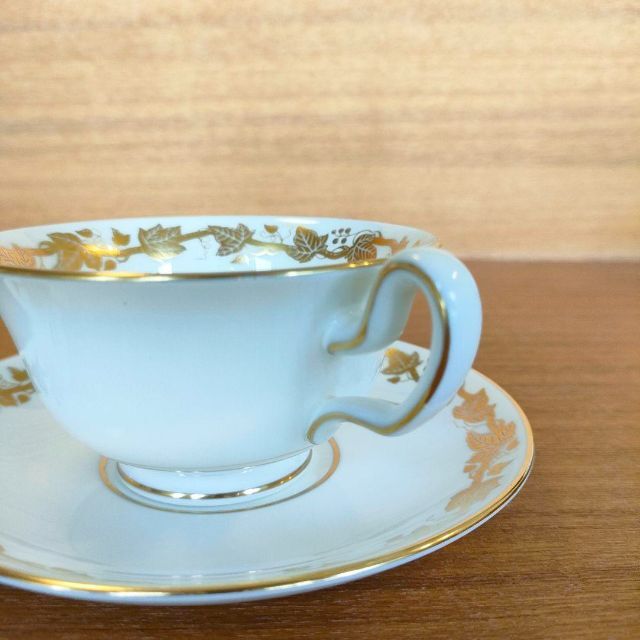 【美品】 ウェッジウッド ホワイトホール パウダー ホワイトゴールド 2客セット 6