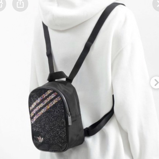 adidas(アディダス)の【adidas】ラインストーン　ミニリュック　黒 レディースのバッグ(リュック/バックパック)の商品写真