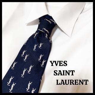 イヴサンローラン(Yves Saint Laurent)の✨美品✨ イブサンローラン ネクタイ シルク100% ブルー(ネクタイ)