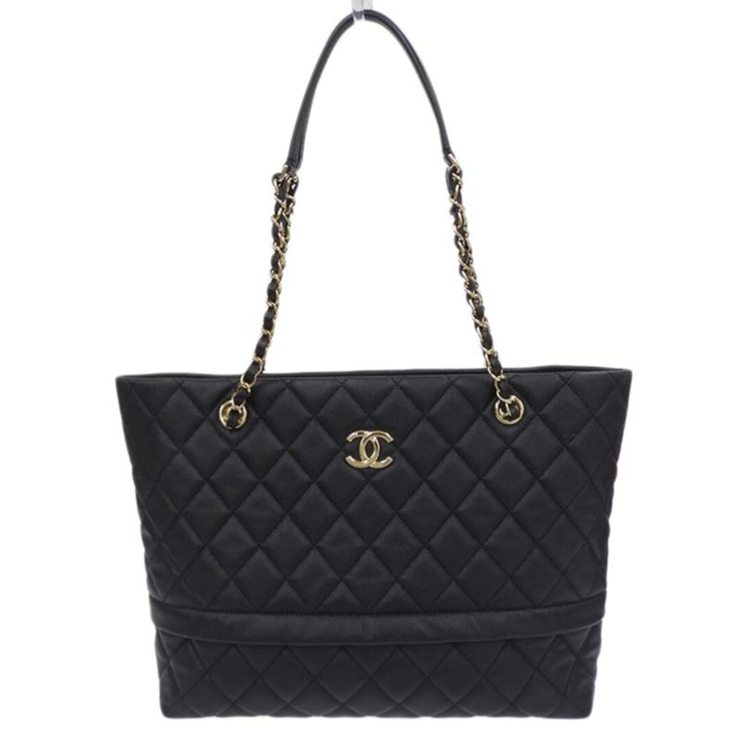 シャネル CHANEL マトラッセ ショルダーバッグ チェーントート キャビアスキン ブラック 28番台 美品 新入荷 CH0772約25ｃｍ×マチ