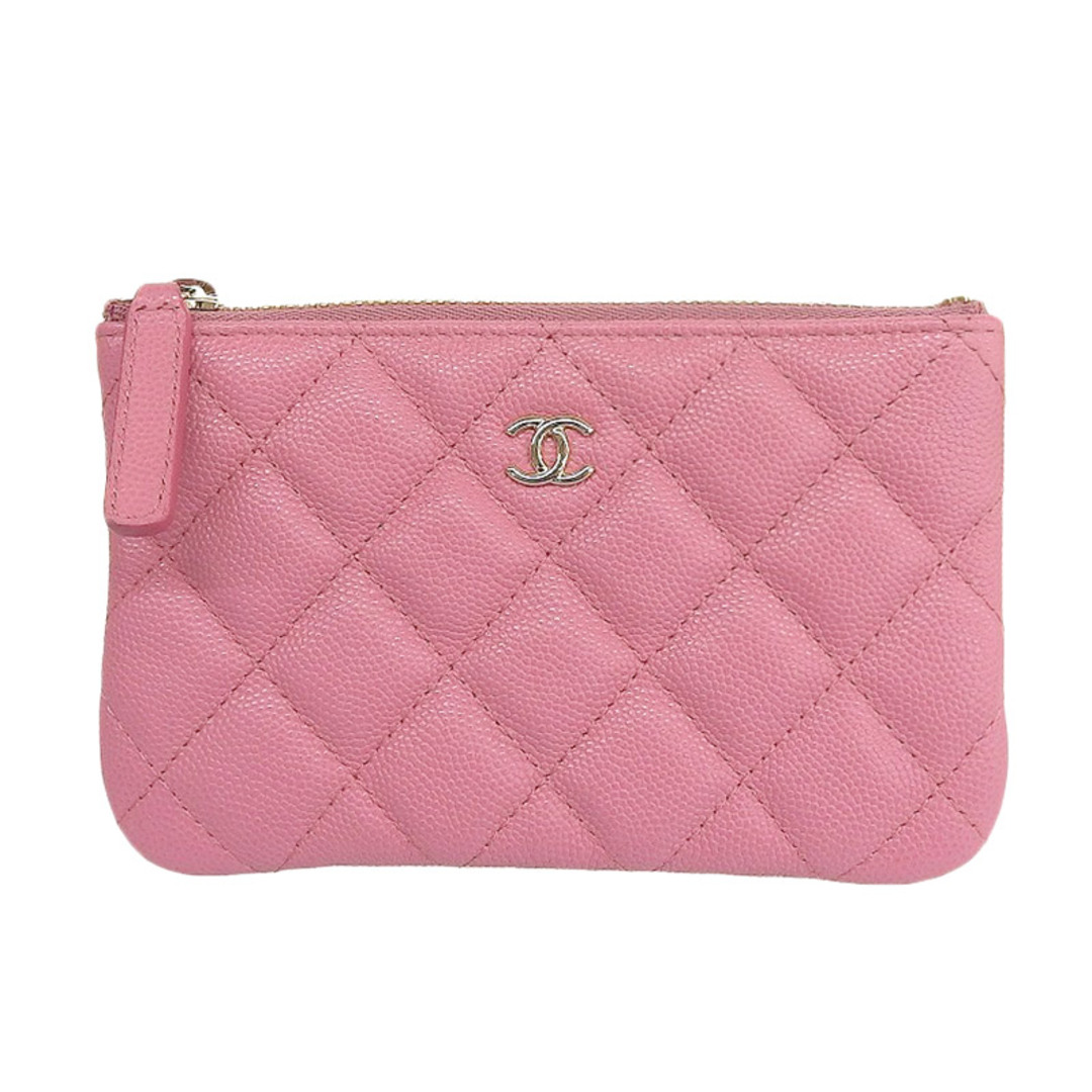 シャネル CHANEL マトラッセ クラシックミニポーチ キャビアスキン ピンク ポーチ A82365 30番台 美品 新入荷 CH0807約9ｃｍ×マチ