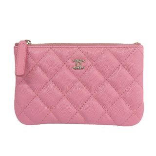 シャネル(CHANEL)のシャネル CHANEL マトラッセ クラシックミニポーチ キャビアスキン ピンク ポーチ A82365 30番台 美品 新入荷 CH0807(ポーチ)