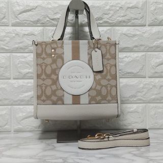 コーチ(COACH)のCOACH コーチ ハンドバッグ ショルダーバッグ ホワイト ベージュ(トートバッグ)