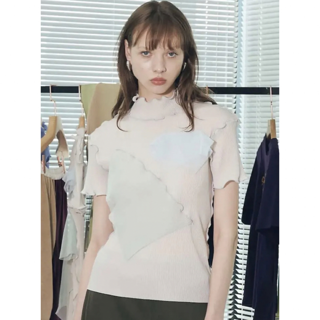 Mame Crepe Buttoned V-Neck Top ちりめんトップス-