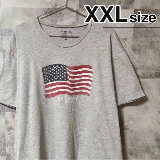 オールドネイビー(Old Navy)のTシャツ　XXLサイズ　OLD NAVY オールドネイビー　グレー　国旗　古着(Tシャツ/カットソー(半袖/袖なし))