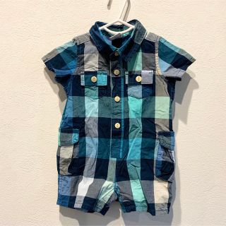 ギャップ(GAP)のGAP 半袖シャツロンパース・カバーオール/3-6months男の子(ロンパース)