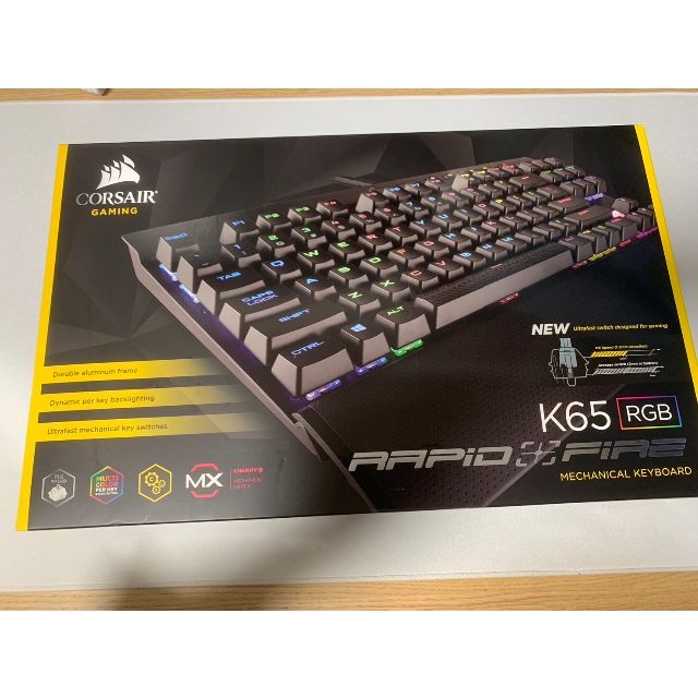 Corsair K65 RGB Rapid Fire 銀軸 ゲーミングキーボード - PC周辺機器