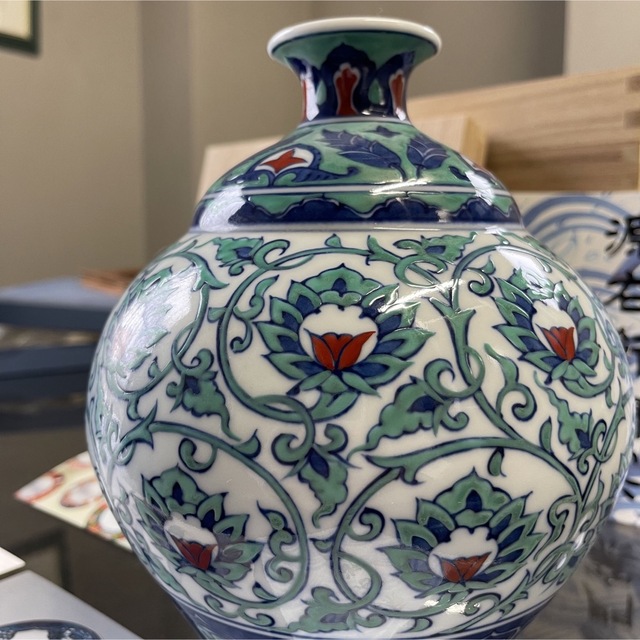 源右衞門窯 花瓶 有田焼 窯焚き 陶芸品 伝統工芸品 花生 壺 | www