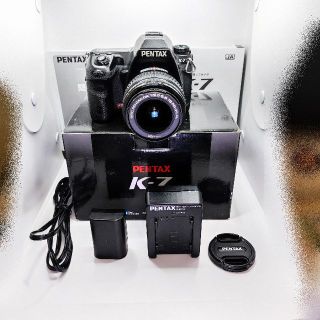 ペンタックス(PENTAX)の★実用品★ペンタックスK-7 18-55レンズ☆説明書バッテリー充電器他元箱付(デジタル一眼)