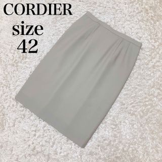 コルディア(CORDIER)のCORDIER コルディア　くすみグリーンタイトスカート　42 Lサイズ相当(ロングスカート)