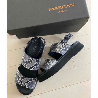 新品未使用 MARITAN VERONA パイソン柄サンダル 38 イタリア