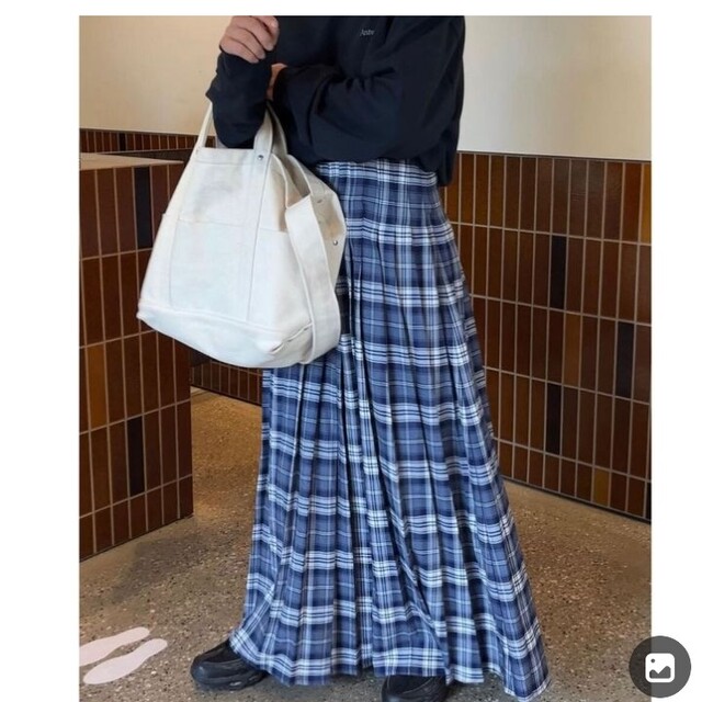 long pleats skirt　チェックロングプリーツスカート レディースのスカート(ロングスカート)の商品写真