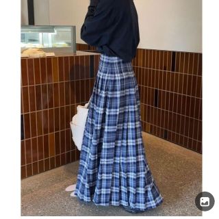 long pleats skirt　チェックロングプリーツスカート(ロングスカート)